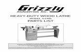 HEAVY-DUTY WOOD LATHE · REVISED OCTOBER, 1999.PRINTED IN U.S.A. PARTS LIST DISCLAIMER ... BIG BOB'S BANANA BELTS 109 76B 76C 109-6- G1495 Heavy-Duty Wood Lathe 54 74 101 102 103A