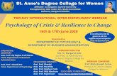 St. Anne’s Degree College for Women€¦ · St. Anne’s Degree College for Women Affiliated to Bengaluru Central University Recognised by UGC under 2(f), NAAC Accredited Halasuru,