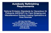 Autobody Refinishing Requirementsstandards for refinish coatings in 1998 • Why we need an area source rule – CAA requires EPA to identify >30 HAP that pose the greatest potential