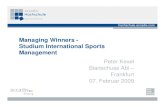 Managing Winners - Studium International Sports ManagementDuales Studium mit Unternehmen der Region 2004 accadis Hochschule für Internationales Management (FIBAA akkreditiert) Staatlich