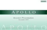 Apollo Global Management Investor Presentation/media/Files/A/Apollo-V2/... · 2017. 11. 6. · Investor Presentation November 2016 Information contained herein is as of September