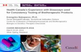Health Canada’s Experience with Bioassays used for Consistency … · 2018. 4. 2. · Health Canada’s Experience with Bioassays used for Consistency Testing of Biotherapeutic