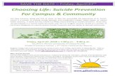 Cho osing Life: Suicide Prevention For Campus & Community · 2018. 4. 15. · Cho osing Life: Suicide Prevention For Campus & Community Join New Horizons, along with Gift of Voice,