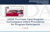 USDA Purchase Card Program Convenience Check Procedures ... · Convenience Check Procedures for Program Participants. This program reinforces Program Participants’ knowledge of