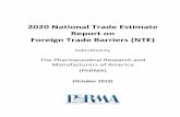2020 National Trade Estimate Report on Foreign Trade ...€¦ · Unfortunately, foreign government pricing and reimbursement policies around the globe over the last year have continued