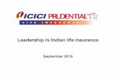 Leadership in Indian life insurancecorporate.iciciprulife.com/public/Investor... · Total premium (Rs bn) Penetration (as a % to GDP) New business premium1 (Rs bn) Number of players