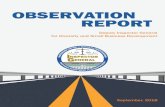 Observation Report - Deputy Inspector General for ...Observation Report - Deputy Inspector General for Diversity Small Business Development. 3. EXECUTIVE SUMMARY. The Road Repair and