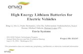 High Energy Lithium Batteries for Electric Vehicles · HEV, PHEV & EVs have different battery requirements ranging from power characteristics to cycle life. Envia solves the problem