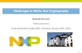 Challenges in White-Box Cryptography...White-box Sowaresecurity . * Subjectofthistalk. 6/32. White-boxcryptography Outline 1 Introducon 2 White-boxcryptography 3 Challengesinwhite-boxcryptography