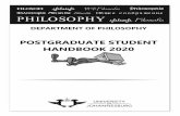 POSTGRADUATE STUDENT HANDBOOK 2020 of Philosophy... · Welcome to the Department of Philosophy at the University of Johannesburg! You are part of the most dynamic and ambitious philosophy