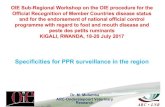 Specificities for PPR surveillance in the region...OIE Sub-Regional Workshop on the OIE procedure for the Official Recognition of Member Countries disease status and for the endorsement