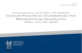 Coronavirus COVID-19 NMDC Good Practice Guidelines on the ... · Museum Directors’ Council (NMDC) Planning and Remobilisation Group, with support from the Department for Digital,