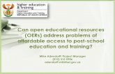 Can open educational resources (OERs) address problems of ...€¦ · Enhance or update by incorporating new material ... Advocacy and communication strategy, incl. OER Publish Knowledge