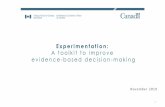 Experimentation - pdweek.ca€¦ · experimentation to thrive How we do this: Leveraging Departmental Plans and MAF –Incorporating experimentation into existing tools and levers,