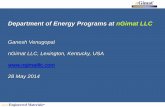 Department of Energy Programs at nGimat LLC€¦ · Department of Energy Programs at nGimat LLC . Ganesh Venugopal . nGimat LLC, Lexington, Kentucky, USA . . 28 May 2014 . nGimat: