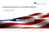 Doing Business in United States - Enterprise Ireland · Doing Business in United States 5 October 2015 Jim Alajbegu Partner Firm Leader - International Tax 2 International Our service