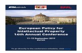 European Policy for Intellectual Property 14th Annual ...€¦ · Stanford University, and J.D. from Harvard Law School, where he served as a member of the Harvard Law Review. After
