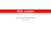 HSIL Limited · HSIL – An Overview One of the leading players in two business segments – Building products (BPD) and Packaging products (PPD) o Bathroom solutions o Glass and