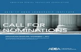 CALL FOR NOMINATIONS · Dr. Haden regularly presents to organizations on issues and trends in higher education, health professions education, and policy-related matters in higher