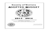 County of Ventura ADOPTED BUDGET · rency and Acc ent and respe lence in servic PRINC ident and bus carefully cons tation of prov tuent friendly trategic think ted, empower eloping