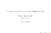 - The worst feature of modern C++: default behavior di… · The worst feature of modern C++: default behavior Marcin Grzebieluch grzebieluch@me.com 21.11.2017 grzebiel 21.11.2017