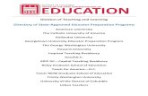 Division of Teaching and Learning Directory of State ... · schools; and has determined that the programs meet state standards for preparing candidates to enter the profession. State