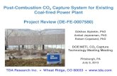 Post-Combustion CO2 Capture System for Existing Coal-fired ......Jul 08, 2013  · TDA Research Inc. • Wheat Ridge, CO 80033 • Post-Combustion CO 2 Capture System for Existing