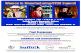 Women in Manufacturing/STEM Summit in Manufacturing... · 6/17/2010  · Women in Manufacturing/STEM Summit Friday, October 6, 2017 •9:30 a.m. –12 p.m. Suffolk County Community