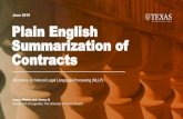 Summarization of Plain English Contracts June 2019 · Flesch-Kincaid formula (Kincaid et al., 1975) Coleman-Liau index (Coleman and Liau, 1975) SMOG (Mc Laughlin, 1969) Automated