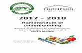 2017 - 2018 - Thompson School District R2-J...2017 - 2018 Memorandum of Understanding Between the Thompson Education Association and the Thompson School District R2-J Board of Education