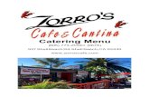 ZORRO'S CATERING MENU (Word) (1) · Catering Menu (805) 773-ZORO (9676) 927 Shell Beach Rd.Shell Beach,CA 93449