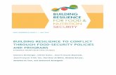 BUILDING RESILIENCE TO CONFLICT THROUGH FOOD-SECURITY ...€¦ · climate change adaptation should be an integral part of conflict prevention in part because climate change is expected