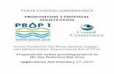 PROPOSITION 1 PROPOSAL SOLICITATION...SCC Prop. 1 Proposal Solicitation, Round 6 December 2016 p. 1 I. Introduction A. State Coastal Conservancy’s Proposition 1 Grants The State