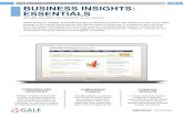 Business Insights: Essentials Resource Guide...GALE TRAINING SUPPORT RESOURCE GUIDE 1 OF 4 BUSINESS INSIGHTS: ESSENTIALS GATHER COMPANY AND INDUSTRY INTELLIGENCE Gale’s Business