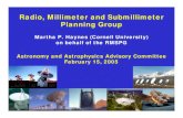 Radio, Millimeter and Submillimeter Planning Groupastrosun2.astro.cornell.edu/~haynes/rmspg/docs/rmspg_aaac.pdf · microarcsec imaging, nanosecond pulsar timing, radar) ... – Hands-on