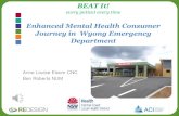 Enhanced Mental Health Consumer Journey in Wyong Emergency … · 2020. 8. 6. · Enhanced Mental Health Consumer Journey in Wyong Emergency Department Anne Louise Elsom CNC Ben Roberts