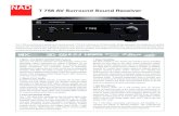 T 758 AV Surround Sound Receiver - NAD Electronics powerful AV Presets allow custom setups for different