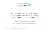 Reasons for Chronic Absenteeism Among Secondary Students...Aug 09, 2017  · Reasons for Chronic Absenteeism (RCA) Report - 3 - Contact Information Researchers Amber Humm Brundage,