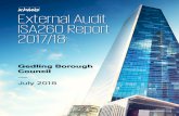 External Audit ISA260 Report 2017/18...Document Classification: KPMG Confidential 6 Accounts production and audit process Accounts practices and production process The Authority incorporated