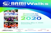 Saturday, May 2, 2020 · Logo on event poster Logo on NAMIWalks brochure Logo displayed on website Logo on NAMIWalks t-shirt Listing on NAMIWalks website Sponsor’s logo/name on