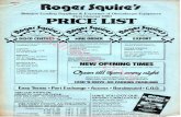 Roger Squires Price List 1980 Price1980.pdf · More All Time Favourite Jingles (7" single) Comedy Jingles LP — 100 comedy inserts Inc. JINGLE MACHINES Crazey Commercials.. see pages