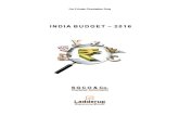 2016 - SGCO | Homesgco.co.in/Files/Budget/07-Budget-2016.pdf · • ` 6,000 crore for management of ground water resources • ` 97,000 crore for investment in the Road sector including