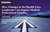 How Changes in the Health Care Landscape Can Impact ... · - 1 - How Changes in the Health Care Landscape Can Impact Medical Professional Liability . Greg Chrin . gchrin@deloitte.com