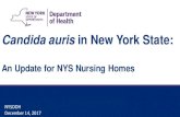 Candida auris in New York State · • Help prevent C. auris spread in healthcare settings by: –Using Standard and Contact precautions –Performing hand hygiene –Using correct