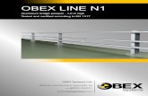 OBEX LINE N1 · OBEX LINE N1 Aluminium bridge parapet - 1,0 m high Tested and certified according to EN 1317. OBEX LINE 4.0B 3R Aluminium bridge safety barrier class N1 ASSEMBLY VIEW
