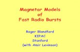 Magnetar Models of Fast Radio Bursts - Purdue Universitylyutikov/workshop-18/talks/bland... · 2018. 5. 9. · §R ~ R ns •T ns~ 10MK; Compton processes near star •E ~ EV m-1,