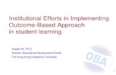 Institutional Efforts in Implementing Outcome-Based ... · Outcome-Based Approach in student learning Angela Ho, Ph.D. ... Source: Learning Outcomes Assessment Plan 2008- 12 (Learning