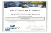 Certificate of Training€¦ · Certificate of Training This certificate verifies That on the day of 23-25/ 11 / 2015 3dohamed3dahmoud3dehrem Has successfully completed Basic Offshore