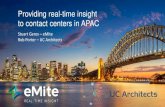 Introduction Providing real-time insight to contact ...€¦ · Introduction Providing real-time insight to contact centers in APAC Stuart Geros –eMite ... Unclear impact of business