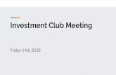 Investment Club Meeting - Lafayette College · BNY Mellon, SocGen, ... Reminder Stock League Launches Today Prizes Will go to December. Agenda 1. Market Update 2. VICOR Buy Pitch